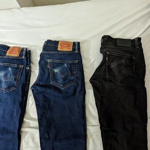 Levi's Mens 511- Blue x 2 and Black x1 -$70 for all 3 pairs
